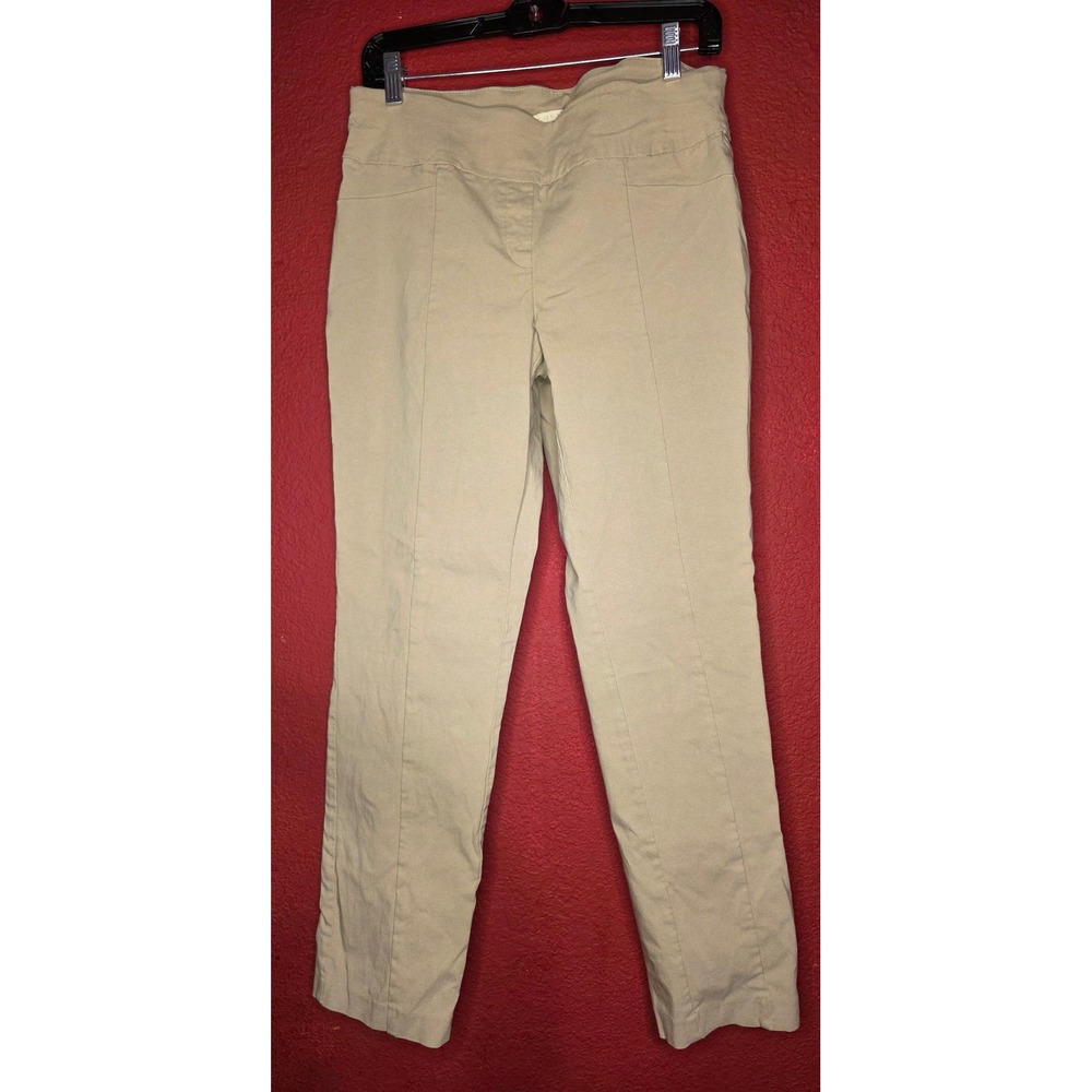 Cooper and ella Khaki High Waist Pull‎ On Pants Women's Stretch Casual Trousers